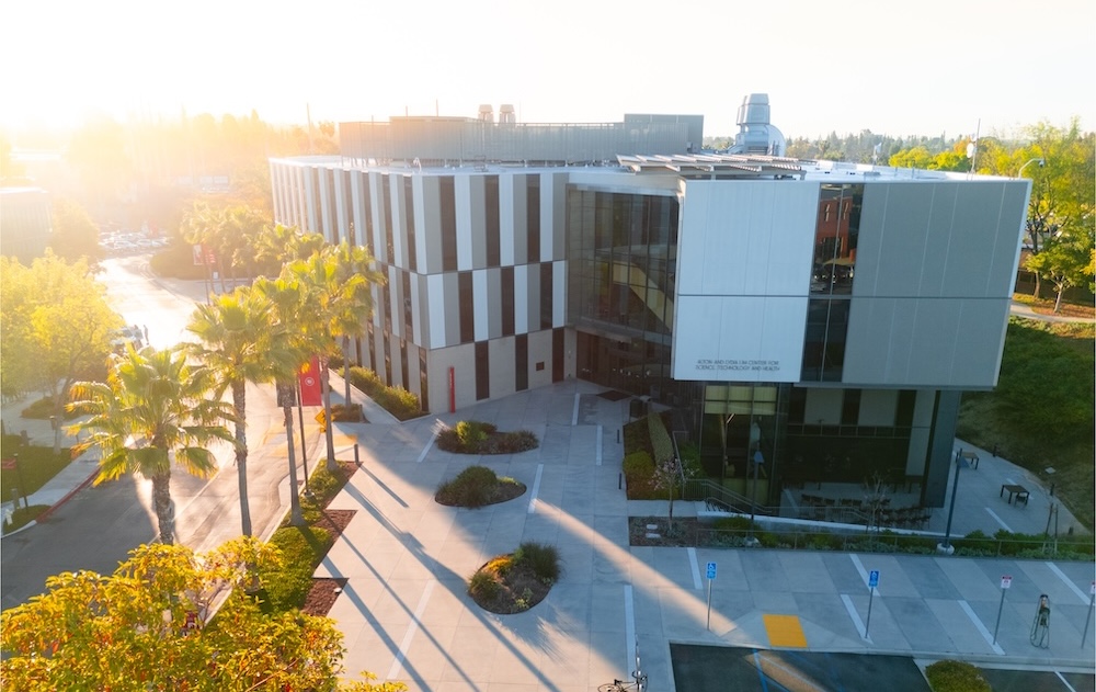 Exterior aerial view of the Lim Center