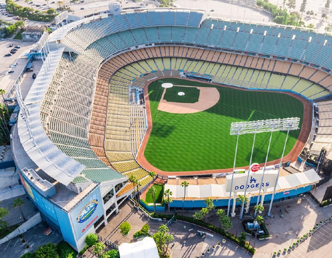 aerial view of Dodger Stadium