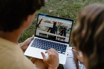 two people looking at CMR website for digital resources
