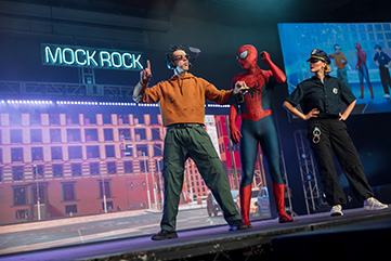 Students performing at Mock Rock
