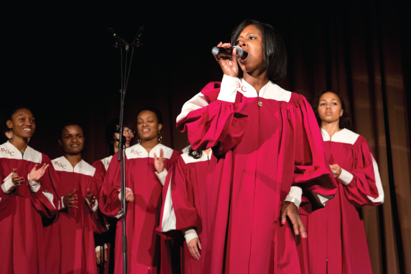 gospel choir students singing