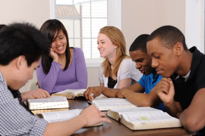 Group of students working together