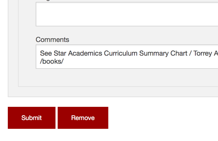 Screenshot: remove course