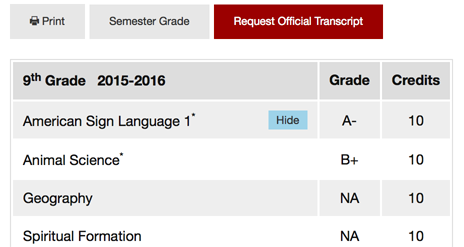 Screenshot: transcript