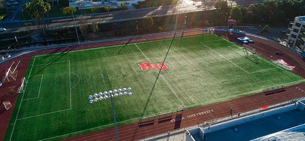 Aerial view of Barbour Soccer Field at Biola University