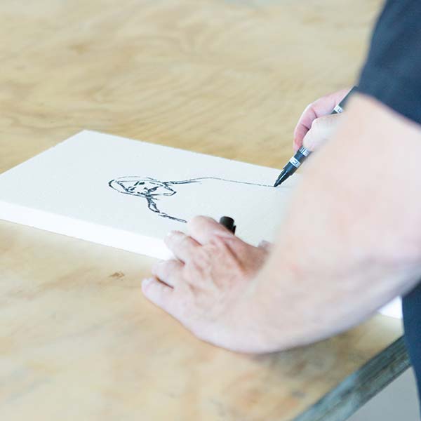 Peter Brandes draws a sketch of Jesus 