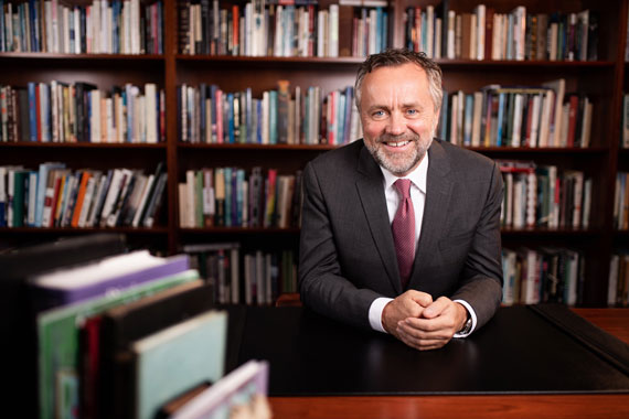 President Barry Corey at his desk