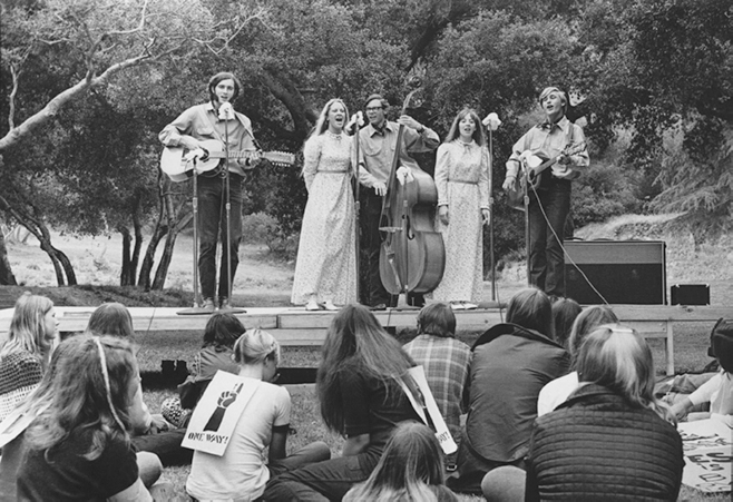 Group singing on stage