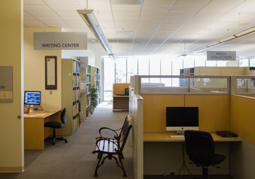 Writing Center location in Library