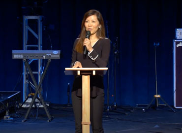 Susan Lim speaking at chapel