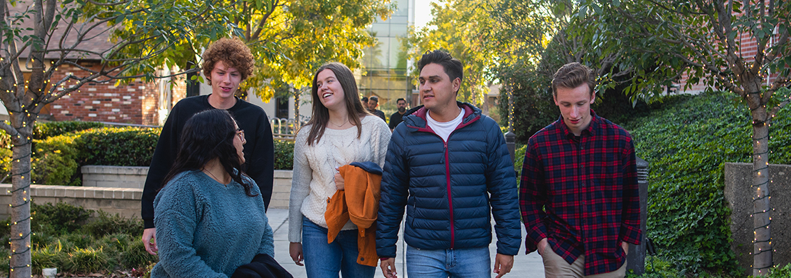 group of students walking