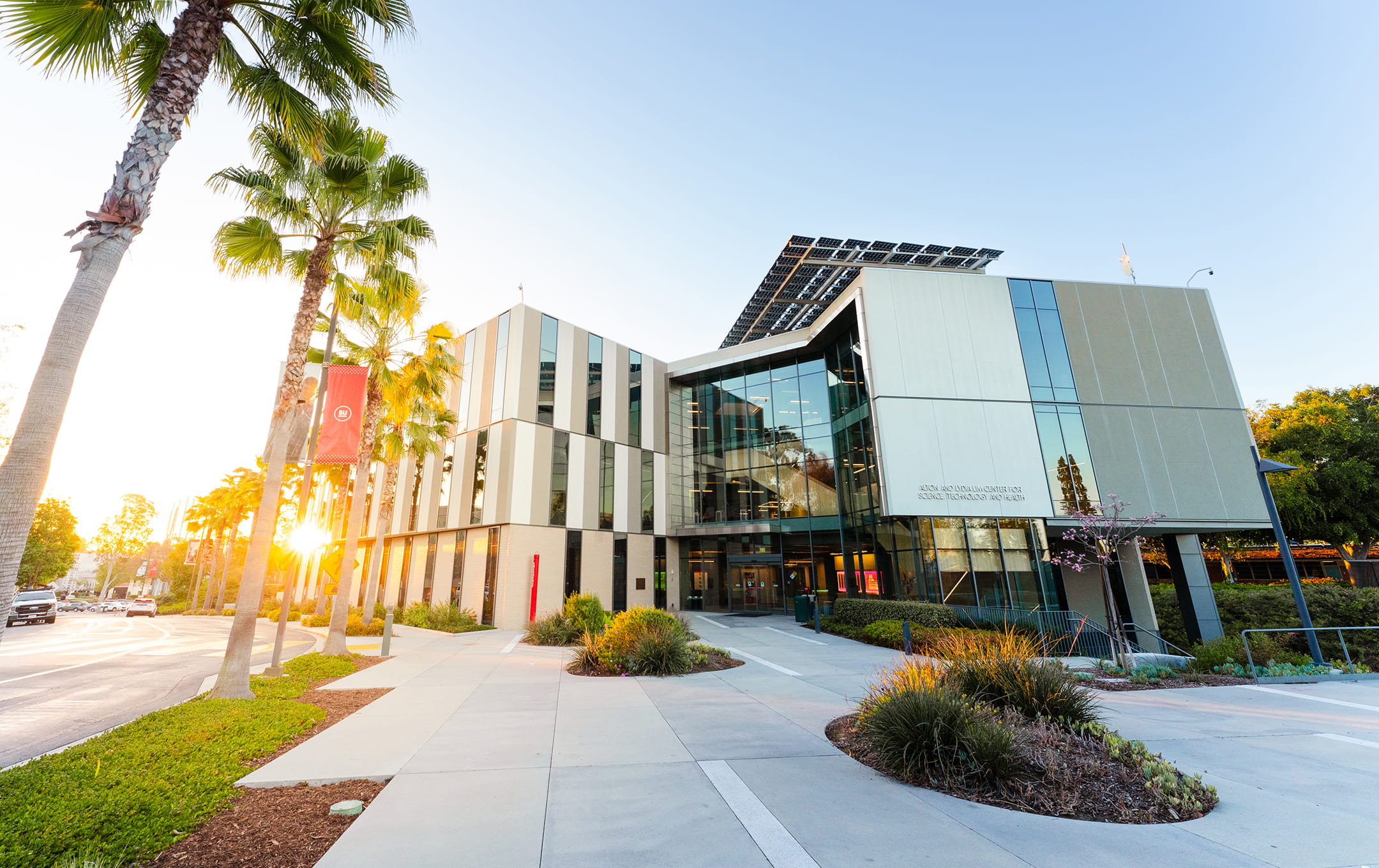 The Lim Center building at sunrise