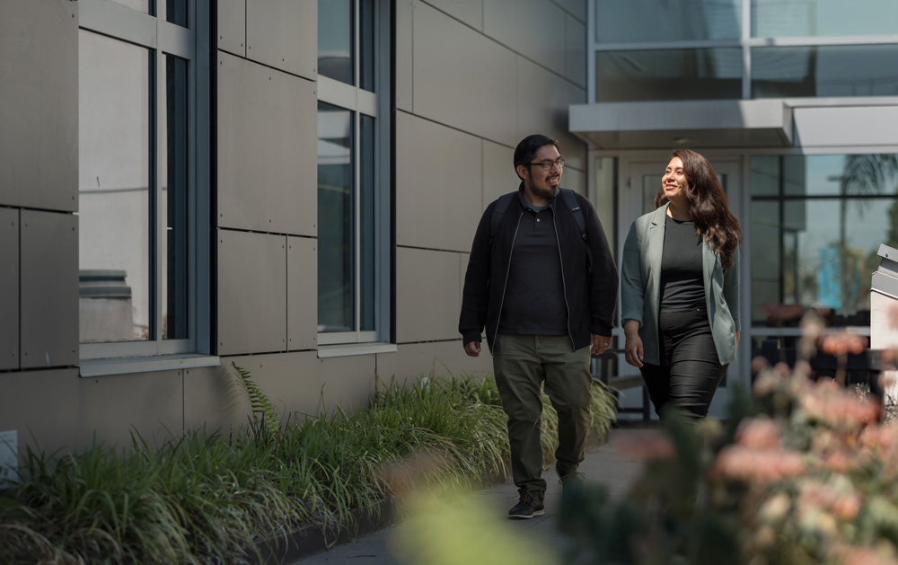Two students walking
