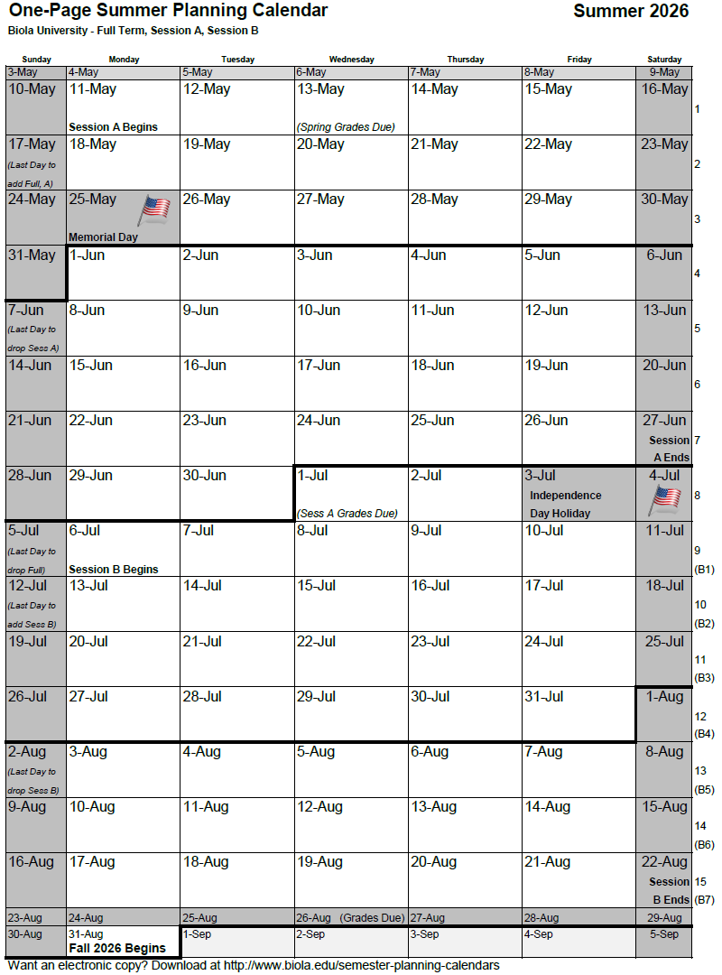 Summer 2026 Calendar Image