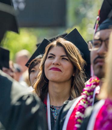 A group of graduates wearing caps and gowns