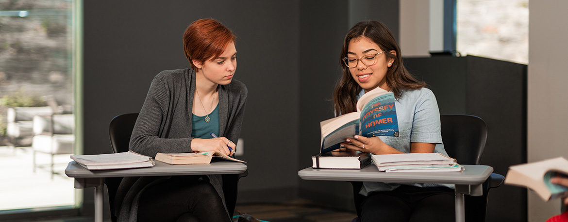 Two Torrey students in discussion