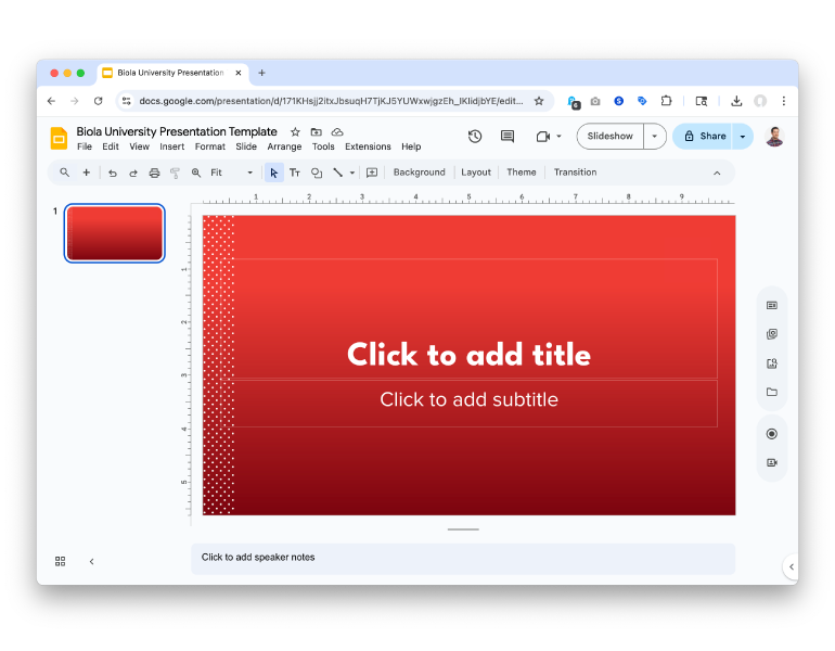 Google Slides template