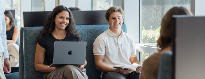 students sitting on benches