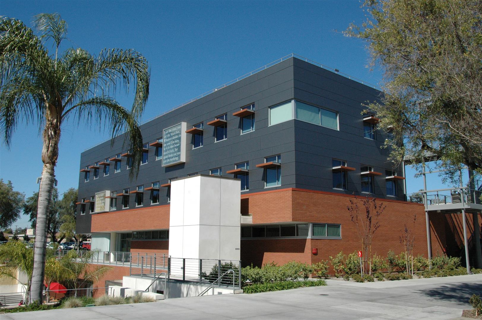 Exterior view of the Talbot School of Theology building.