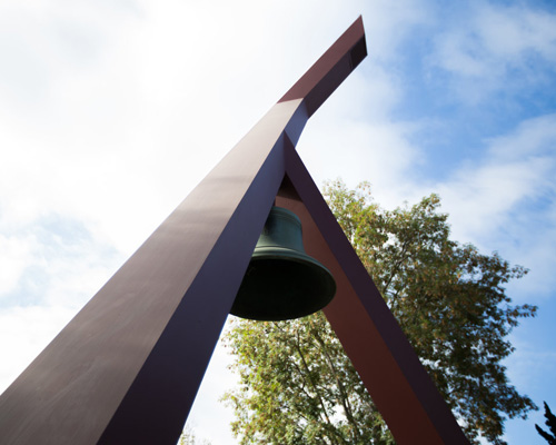 Close up image of the Biola Bell Tower. 