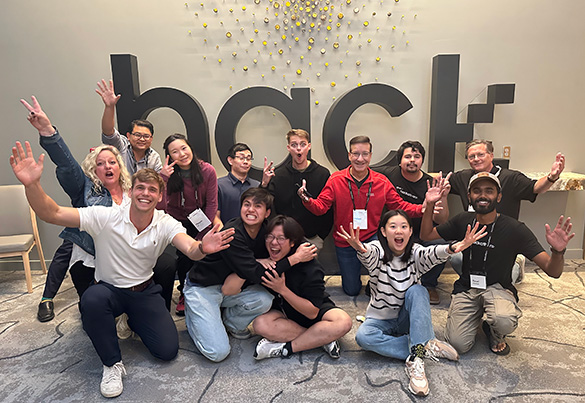 AI Lab posing after winning award