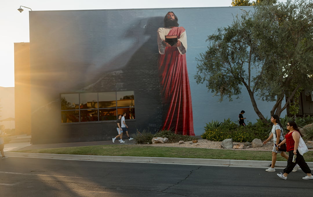 The Jesus mural at Biola University