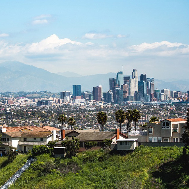 panoramic view of downtown Los Angeles