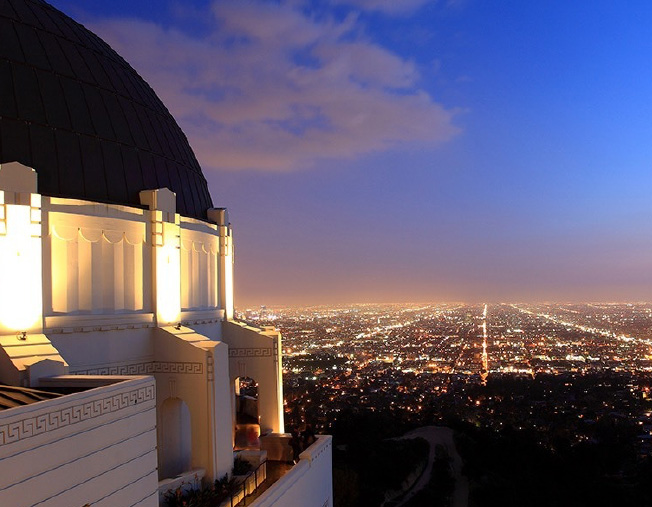 night view of Griffith Observatory