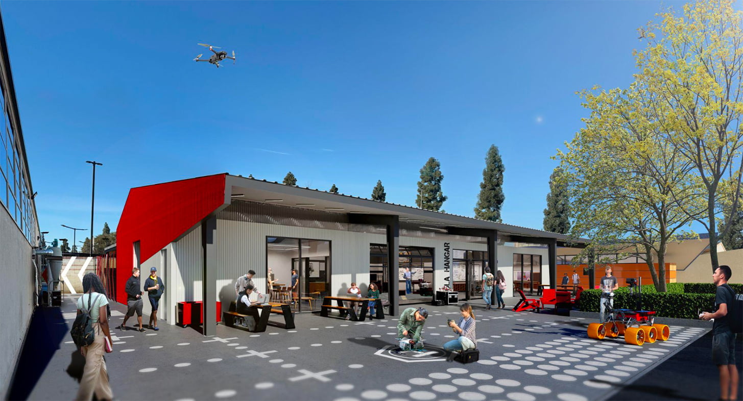rendering of a high-tech garage