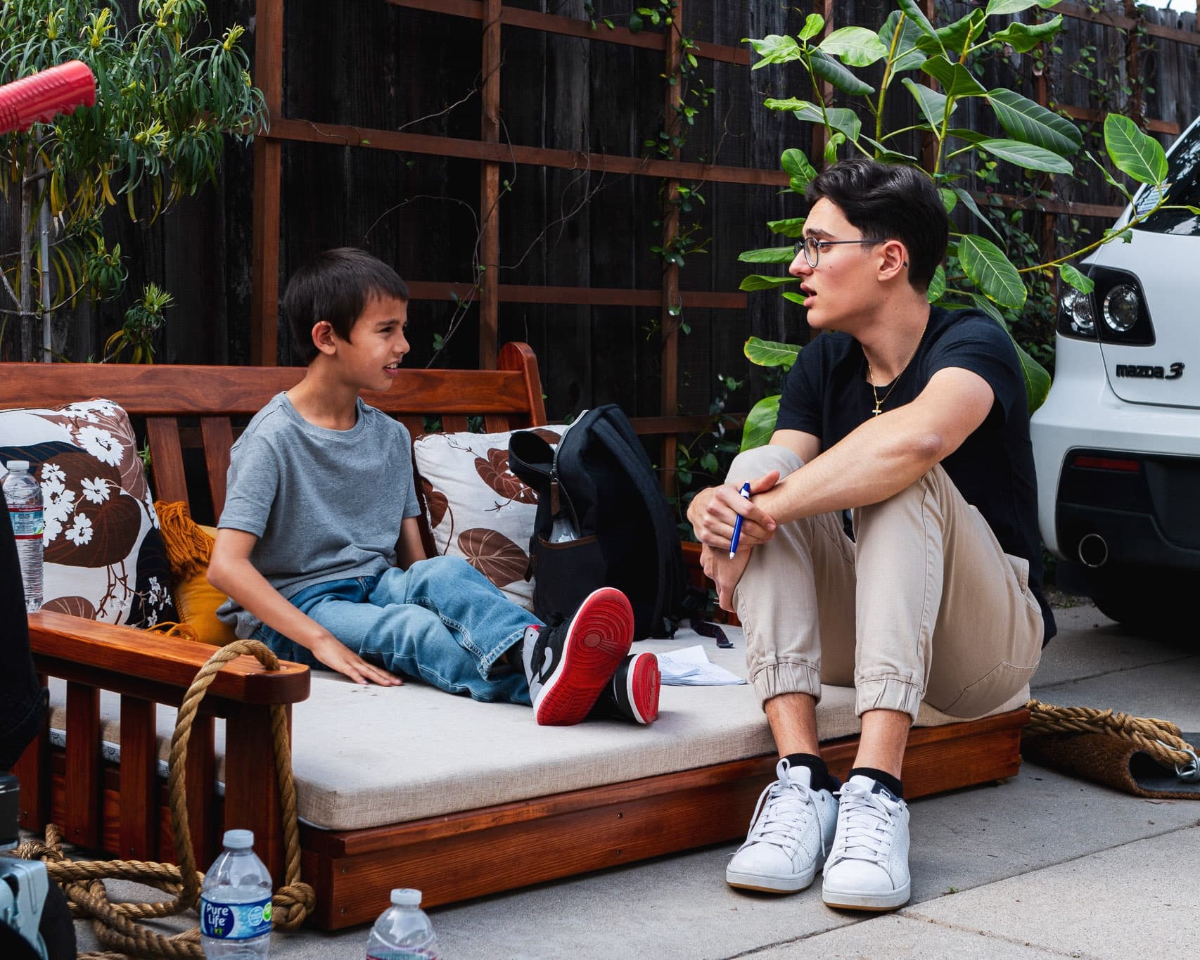 image shows Markus with one of the actors