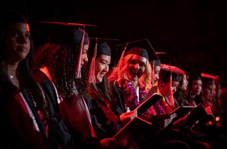 Image shows excited graduates