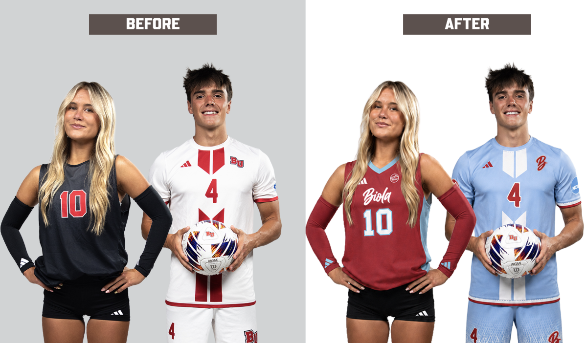image shows a before and after of the new uniforms