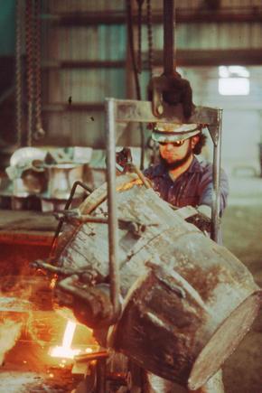 Man working in a foundry