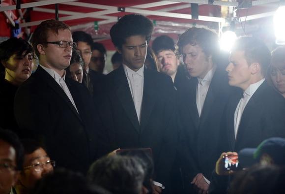 Biola Chorale singing in the tent