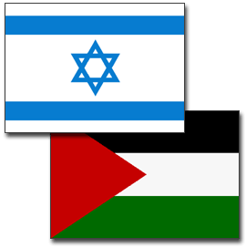 Israeli and Palestinian Flags