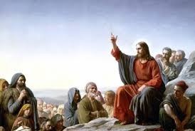 Jesus preaching to the crowd