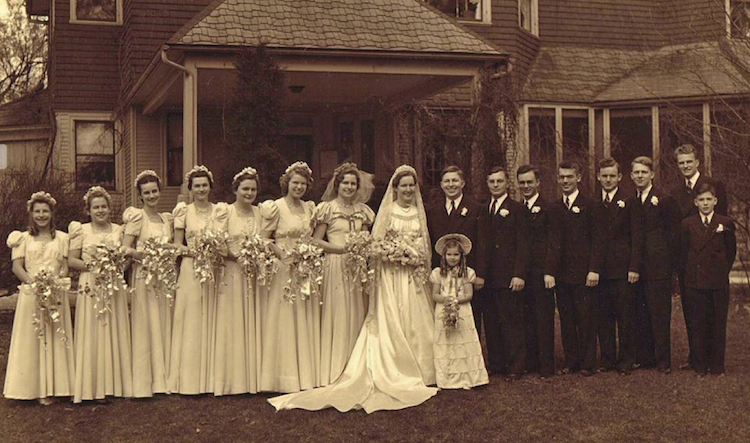 Billy Graham in Thoenne's grandparents' wedding party, 1942