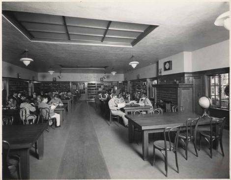 Students studying in the old library