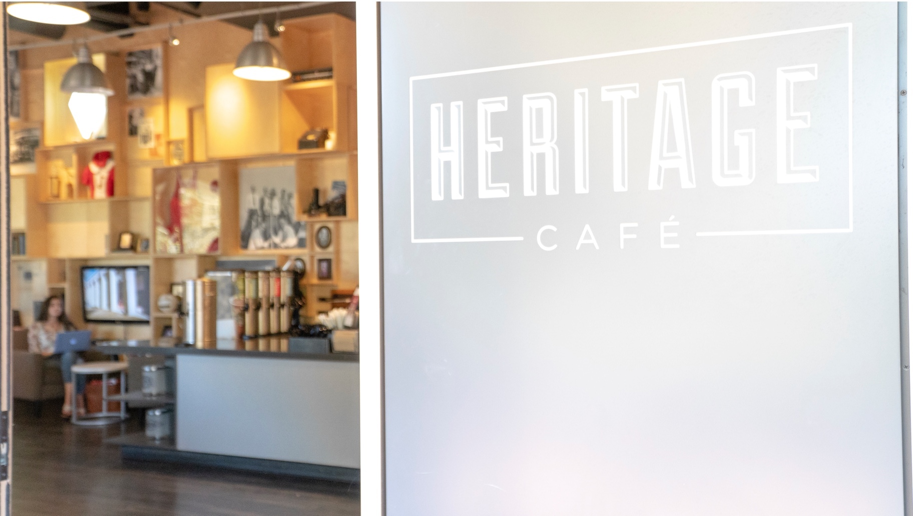 sign that says "Heritage Cafe"