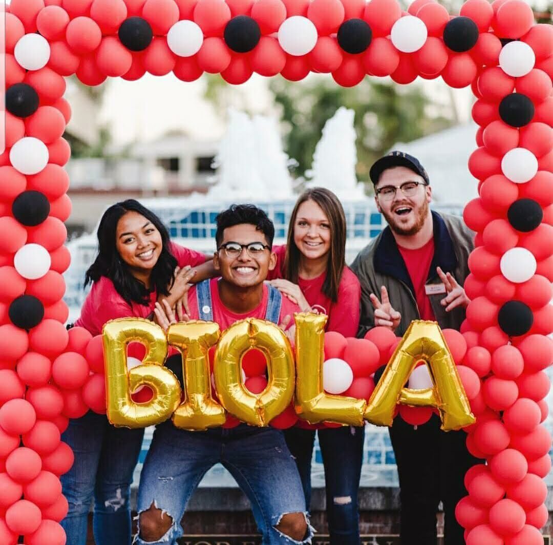 Student with some of his blogger team