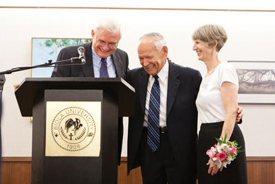 Tom Finley (left) with Richard and Donna Rigsby