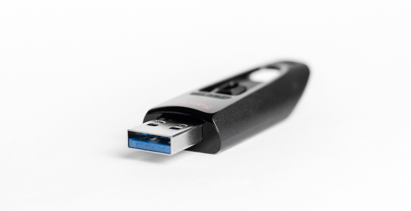 A USB thumb drive.