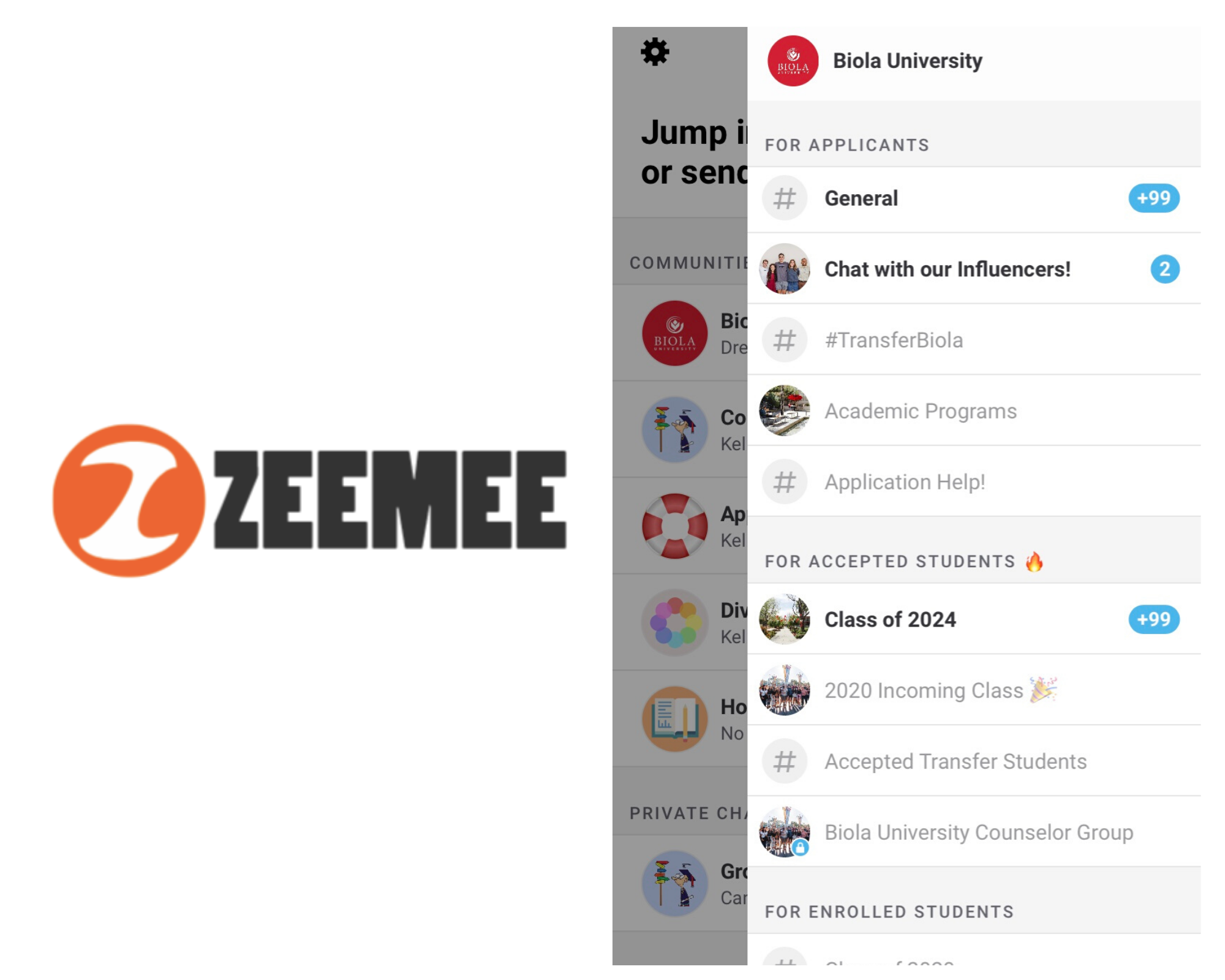 ZeeMee app and screen