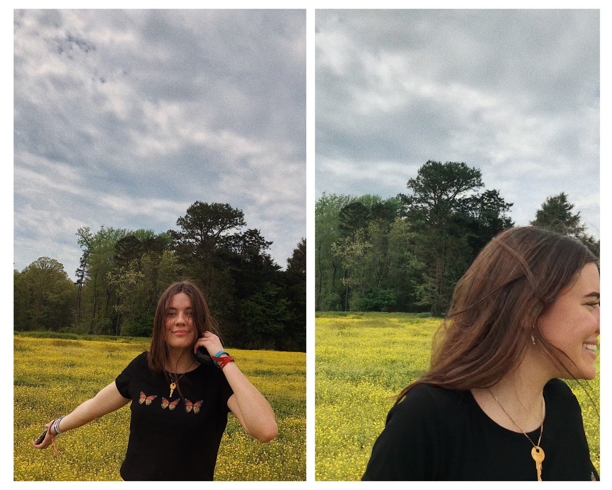 Jessie, in a field of wildflowers