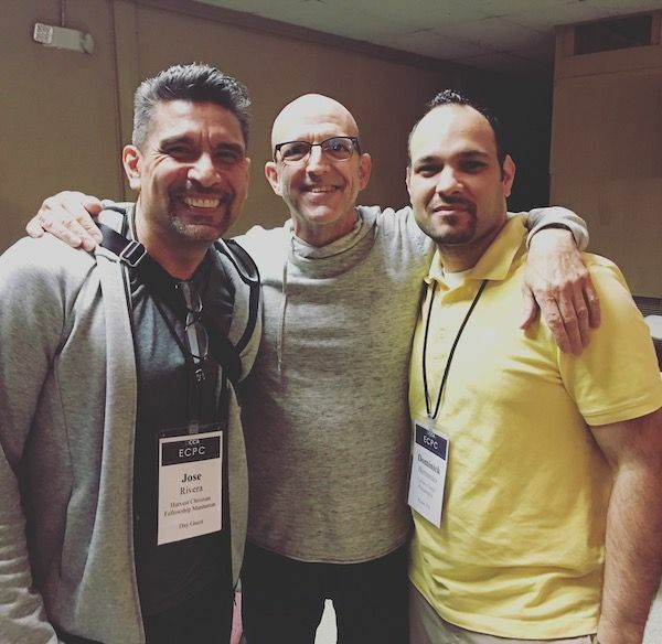 Pastor Rob of Calvary Chapel of Philadelphia (center) and Pastor Jose of Harvest Christian Fellowship, NYC (left)