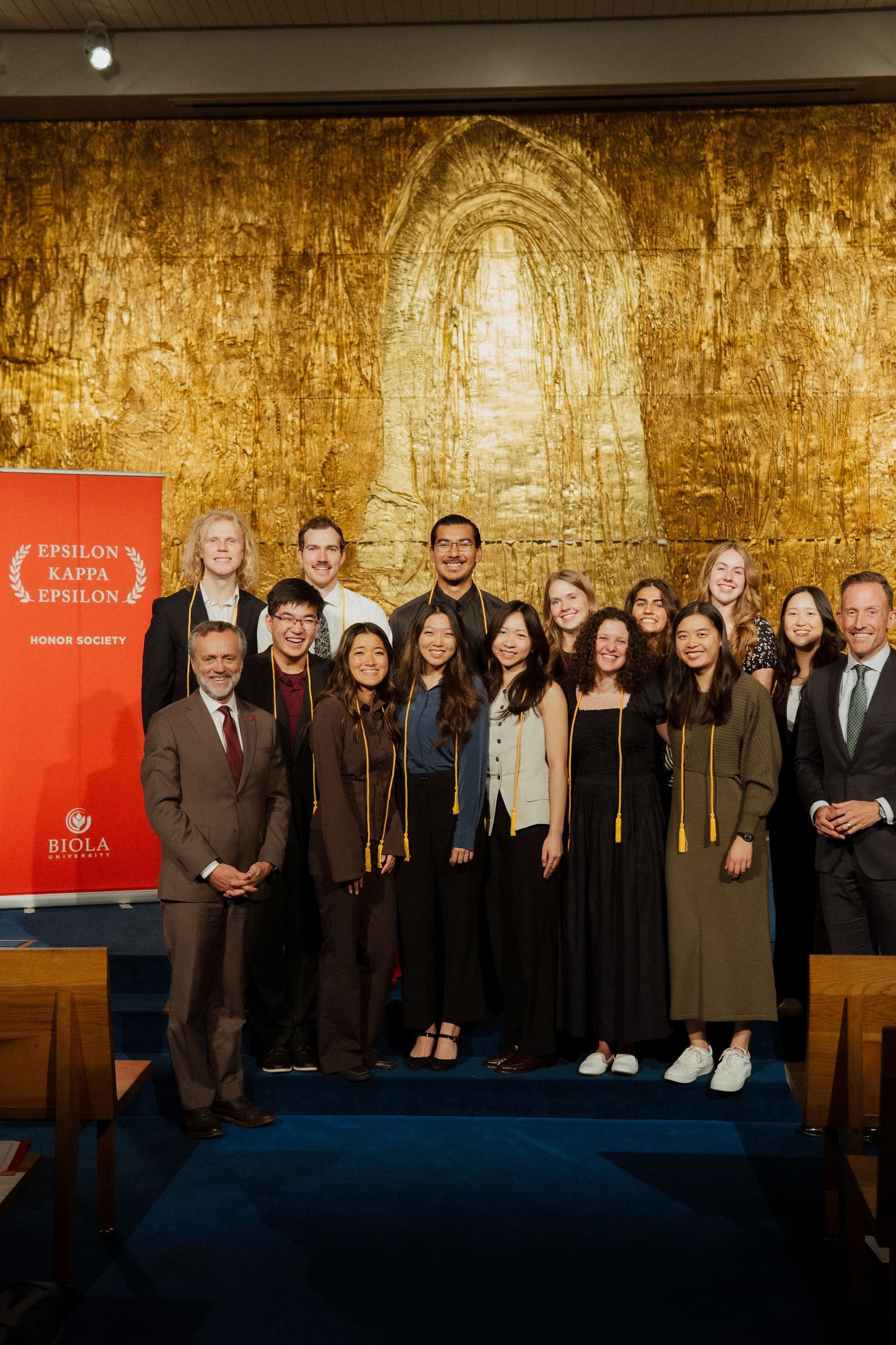 image shows student inductees