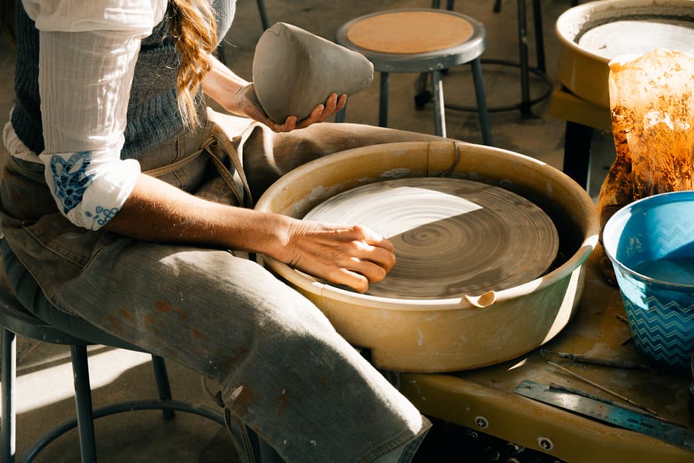 image shows pottery wheel