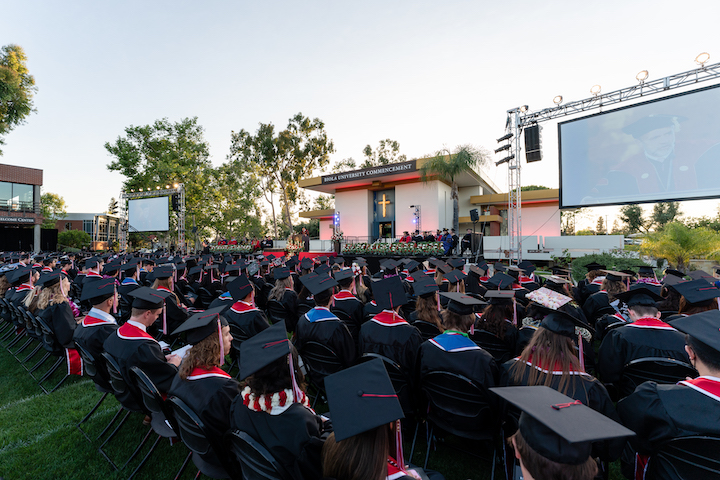 Image shows graduates at the ceremony