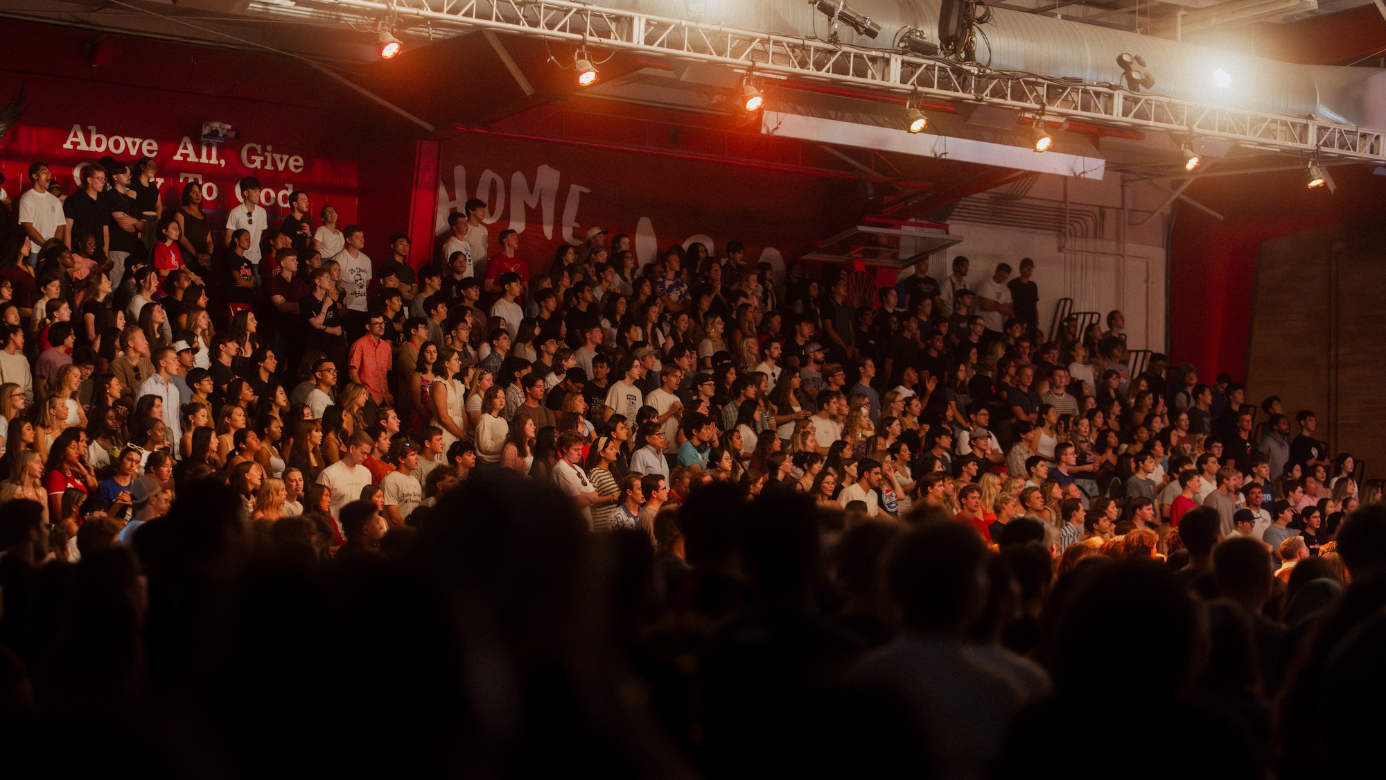 image shows students in the Gym