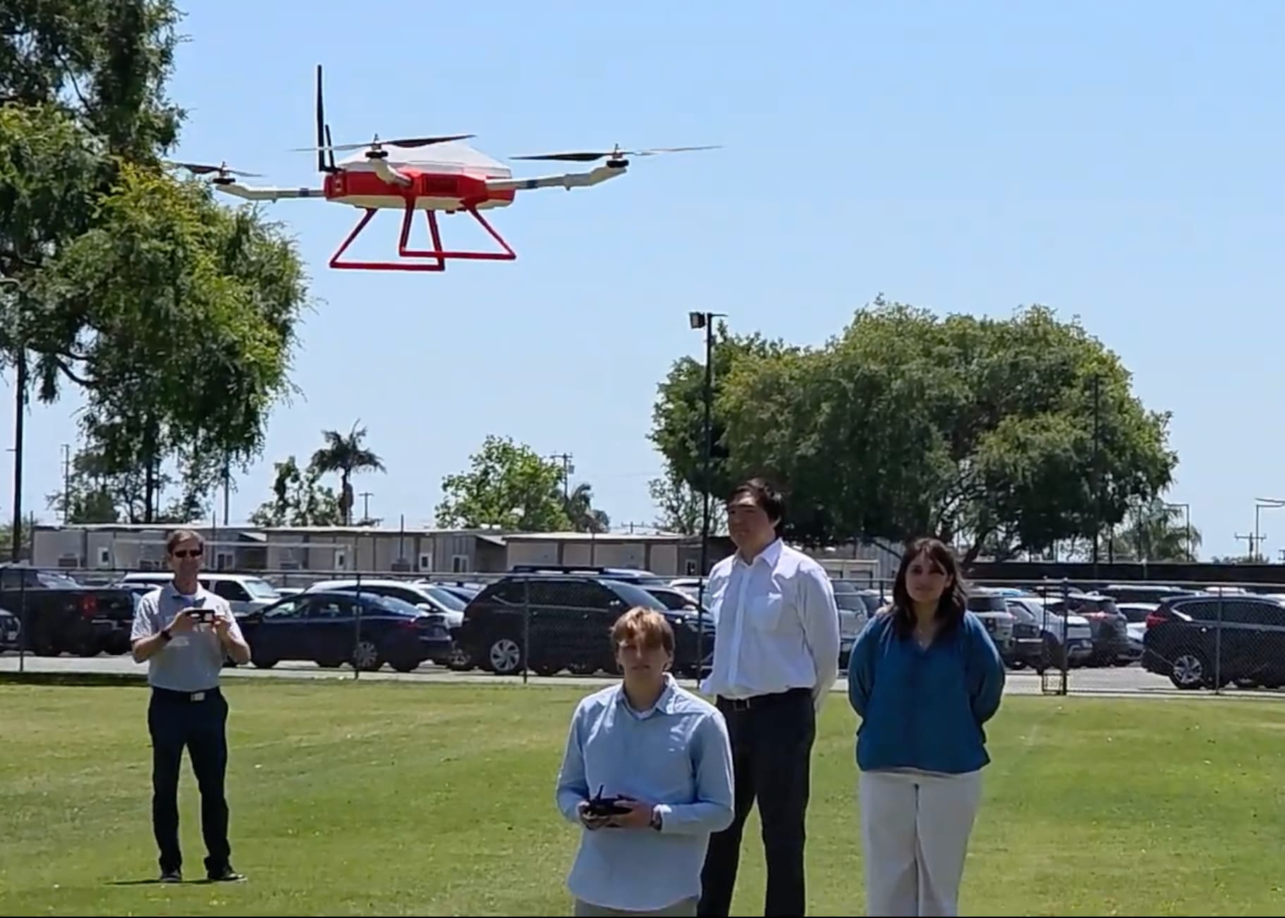 the O Drone in flight